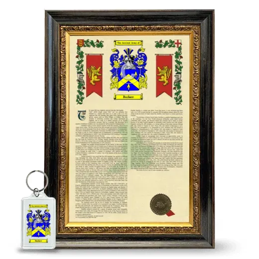 Burlace Framed Armorial History and Keychain - Heirloom