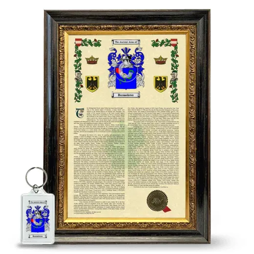 Burmeister Framed Armorial History and Keychain - Heirloom