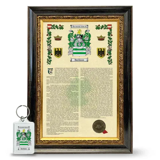 Buschman Framed Armorial History and Keychain - Heirloom