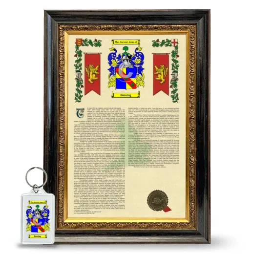 Bussing Framed Armorial History and Keychain - Heirloom