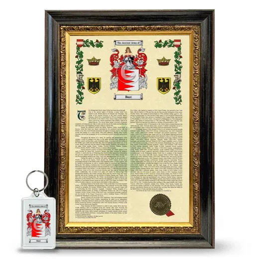 Bust Framed Armorial History and Keychain - Heirloom