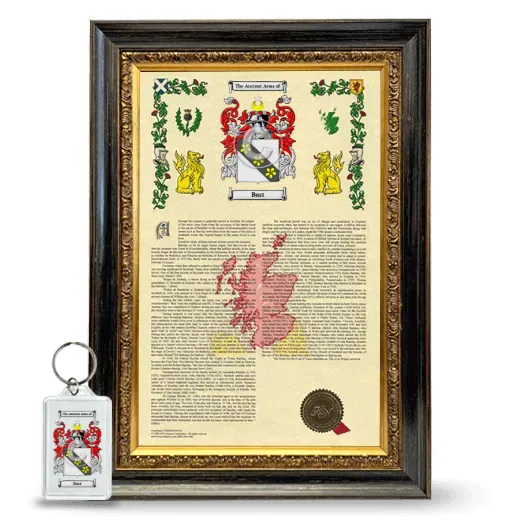 Bust Framed Armorial History and Keychain - Heirloom