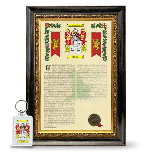Buyers Framed Armorial History and Keychain - Heirloom