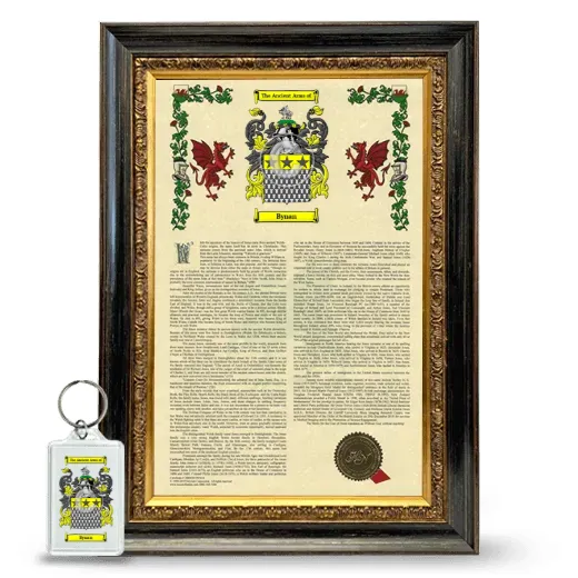 Bynan Framed Armorial History and Keychain - Heirloom