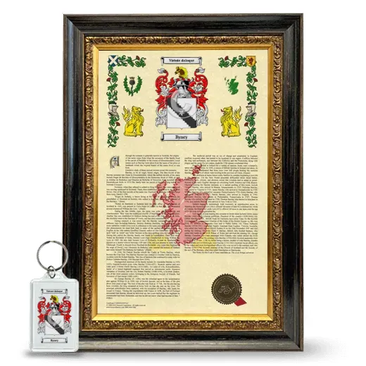 Byney Framed Armorial History and Keychain - Heirloom
