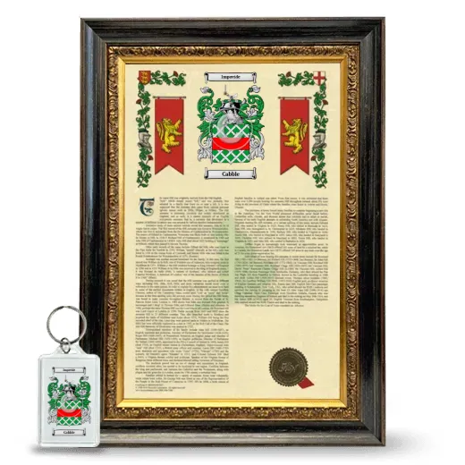 Cabble Framed Armorial History and Keychain - Heirloom