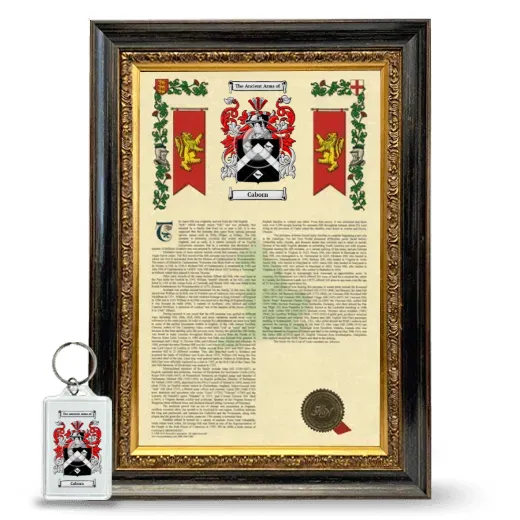 Caborn Framed Armorial History and Keychain - Heirloom
