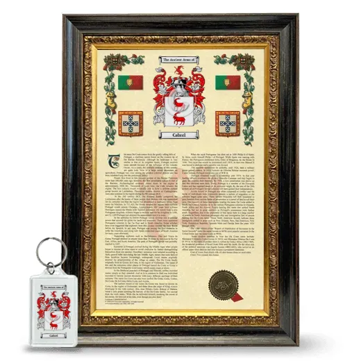 Cabrel Framed Armorial History and Keychain - Heirloom
