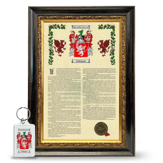 Cadougane Framed Armorial History and Keychain - Heirloom