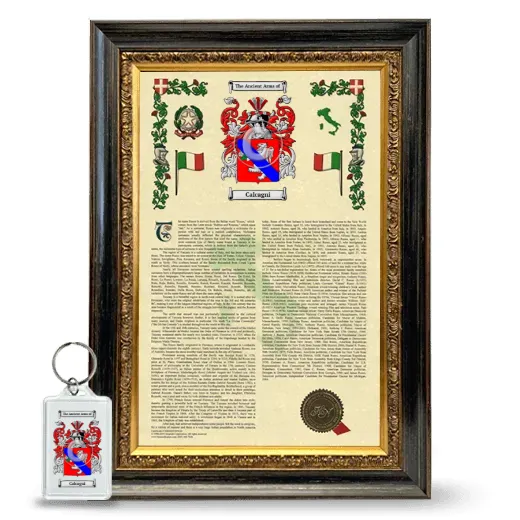 Calcagni Framed Armorial History and Keychain - Heirloom