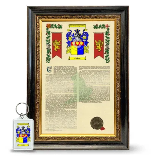 Callico Framed Armorial History and Keychain - Heirloom