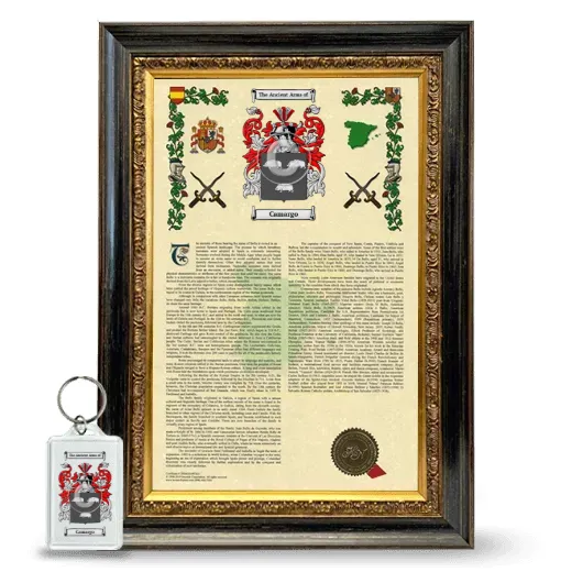 Camargo Framed Armorial History and Keychain - Heirloom