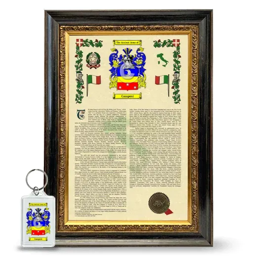 Campesi Framed Armorial History and Keychain - Heirloom
