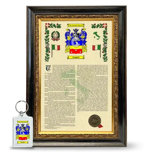 Campisi Framed Armorial History and Keychain - Heirloom