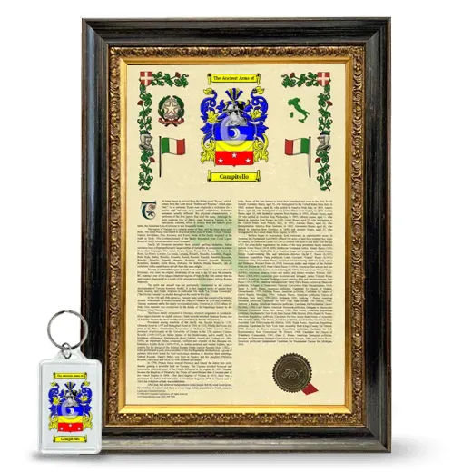 Campitello Framed Armorial History and Keychain - Heirloom