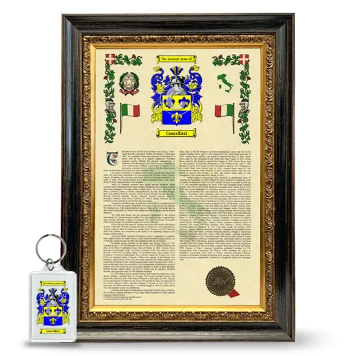 Cancellieri Framed Armorial History and Keychain - Heirloom