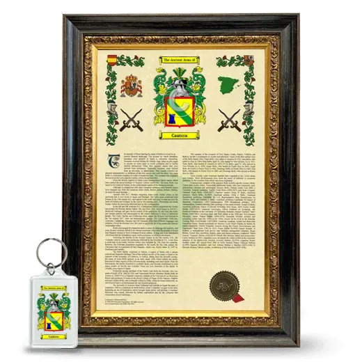 Cantera Framed Armorial History and Keychain - Heirloom