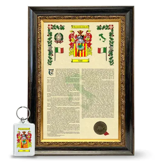Cará Framed Armorial History and Keychain - Heirloom