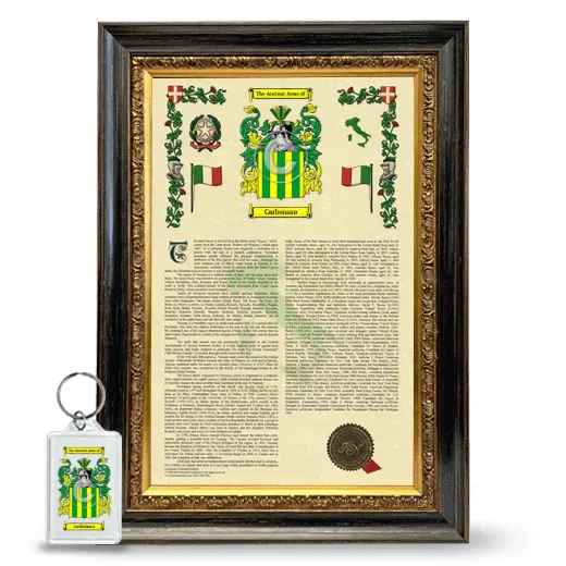 Carbonaro Framed Armorial History and Keychain - Heirloom