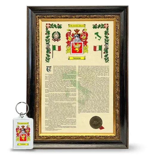 Carmena Framed Armorial History and Keychain - Heirloom