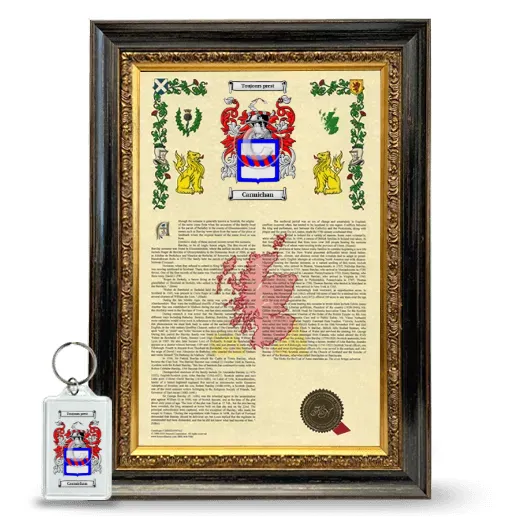 Carmichan Framed Armorial History and Keychain - Heirloom