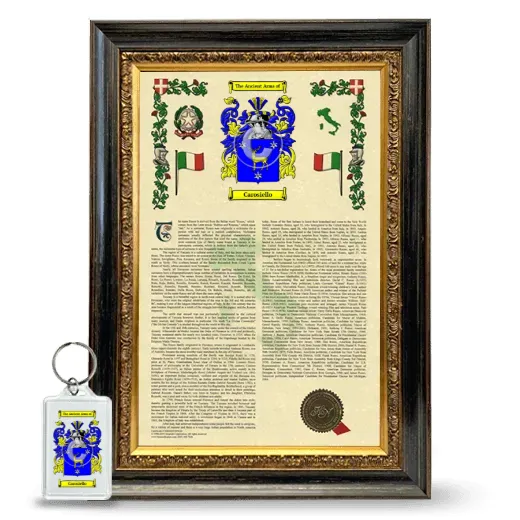 Carosiello Framed Armorial History and Keychain - Heirloom