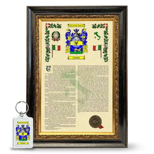 Carossio Framed Armorial History and Keychain - Heirloom