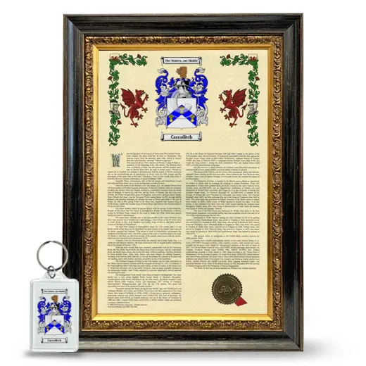 Carraditch Framed Armorial History and Keychain - Heirloom