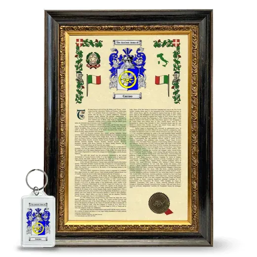 Carrao Framed Armorial History and Keychain - Heirloom
