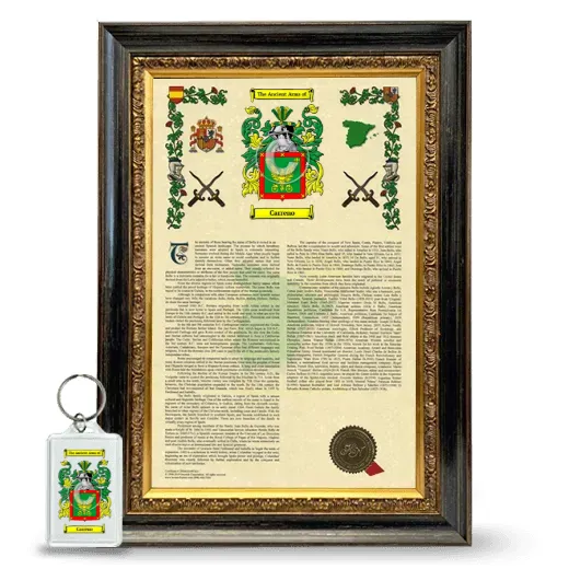 Carreno Framed Armorial History and Keychain - Heirloom