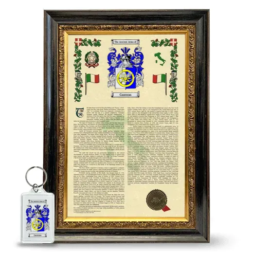 Carreras Framed Armorial History and Keychain - Heirloom