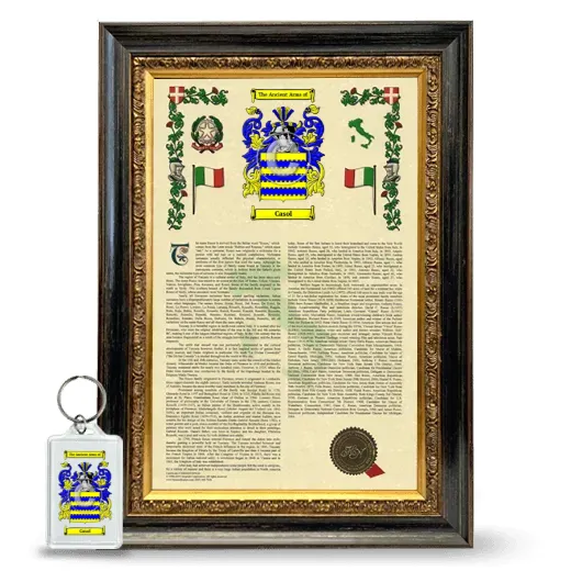 Casol Framed Armorial History and Keychain - Heirloom