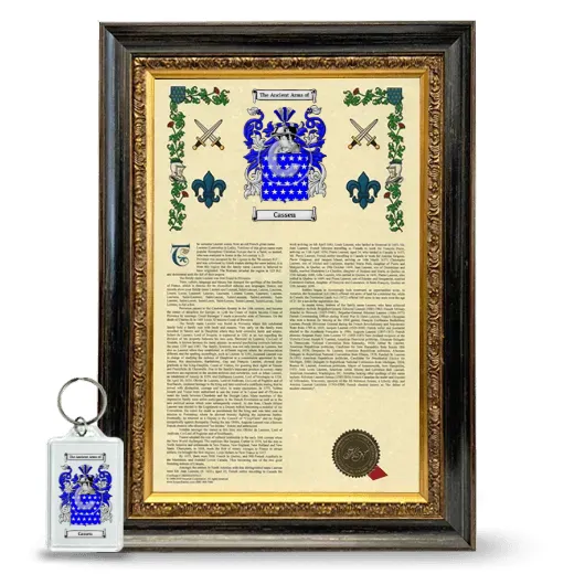 Cassen Framed Armorial History and Keychain - Heirloom