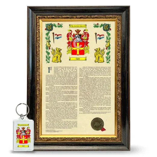 Cate Framed Armorial History and Keychain - Heirloom