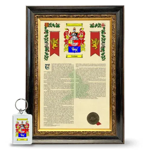 Cations Framed Armorial History and Keychain - Heirloom