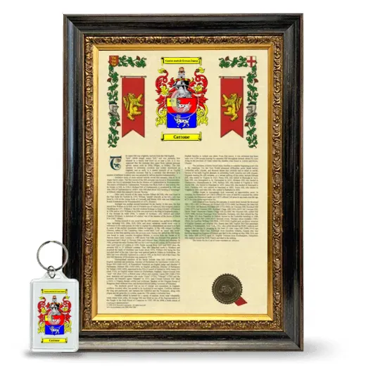 Cattone Framed Armorial History and Keychain - Heirloom