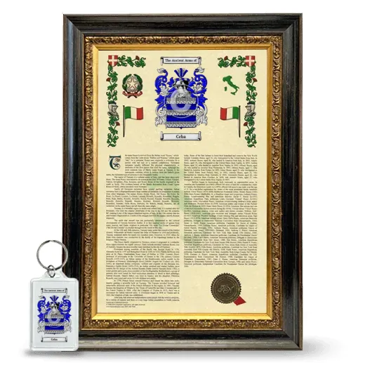 Ceba Framed Armorial History and Keychain - Heirloom