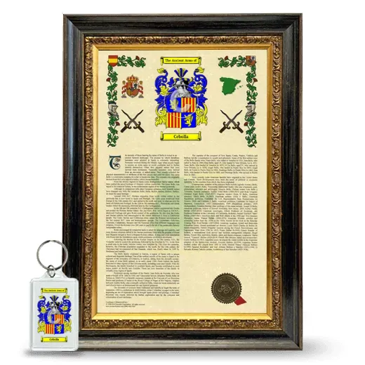 Cebolla Framed Armorial History and Keychain - Heirloom