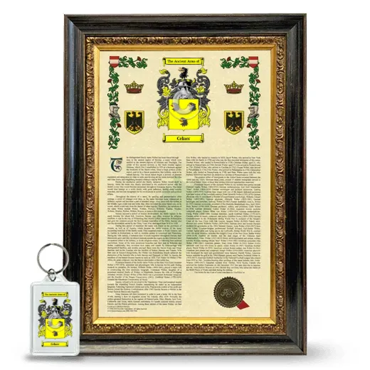 Celner Framed Armorial History and Keychain - Heirloom