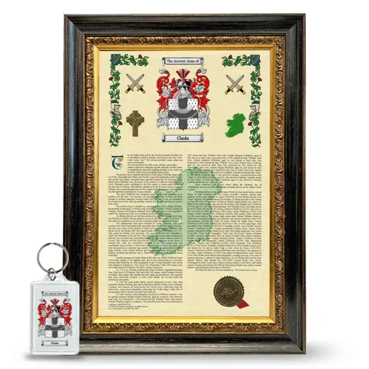 Chain Framed Armorial History and Keychain - Heirloom