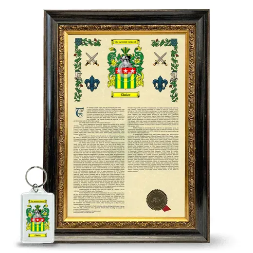 Chaize Framed Armorial History and Keychain - Heirloom