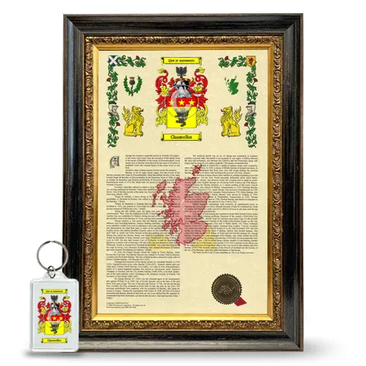 Chancellor Framed Armorial History and Keychain - Heirloom