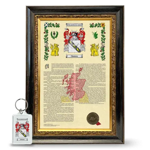 Chensay Framed Armorial History and Keychain - Heirloom