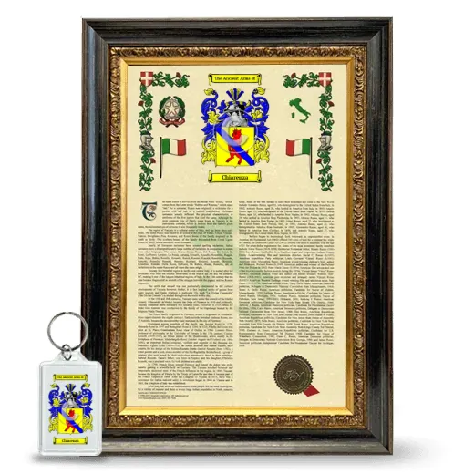 Chiarenza Framed Armorial History and Keychain - Heirloom