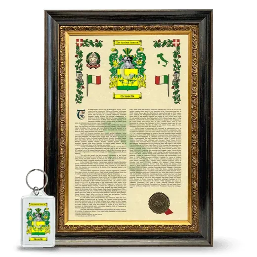 Ciccarella Framed Armorial History and Keychain - Heirloom