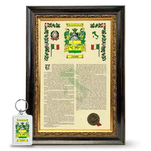 Cicchelli Framed Armorial History and Keychain - Heirloom