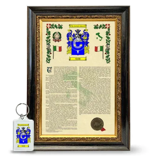 Cicchi Framed Armorial History and Keychain - Heirloom
