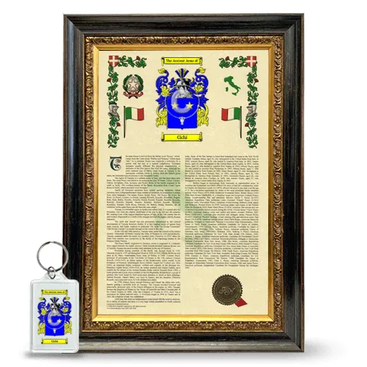 Cichi Framed Armorial History and Keychain - Heirloom
