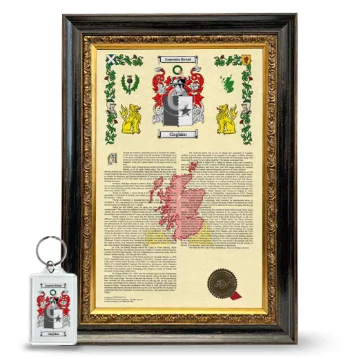 Claghirn Framed Armorial History and Keychain - Heirloom