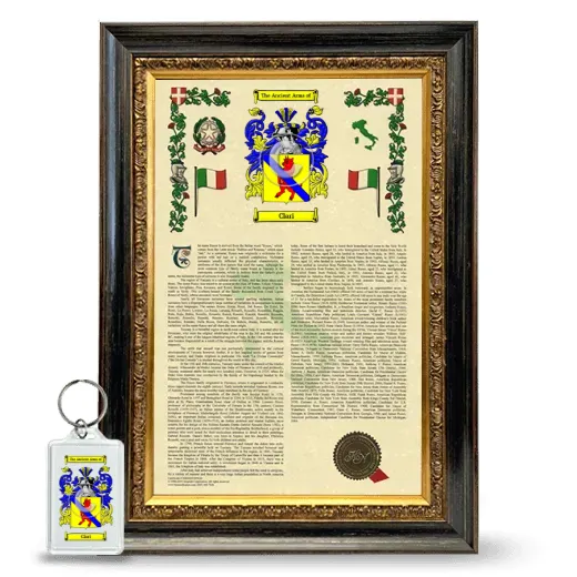 Clari Framed Armorial History and Keychain - Heirloom